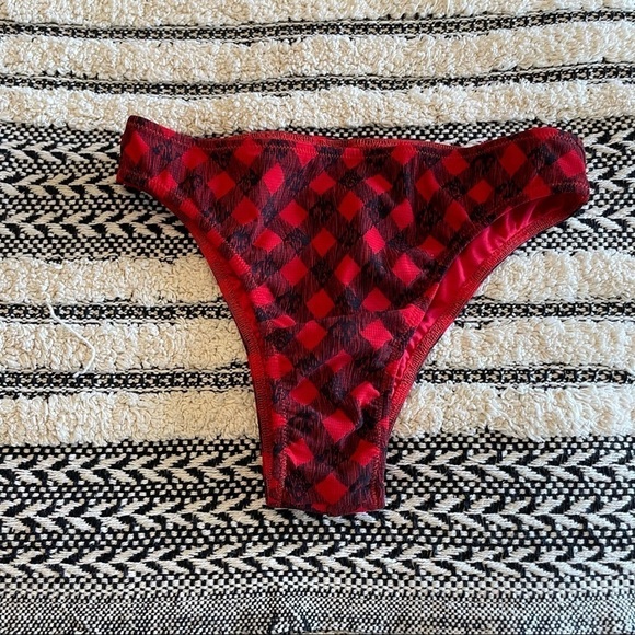 Tiger mist Australia red and black plaid swimsuit bottoms sz.S - Picture 1 of 3